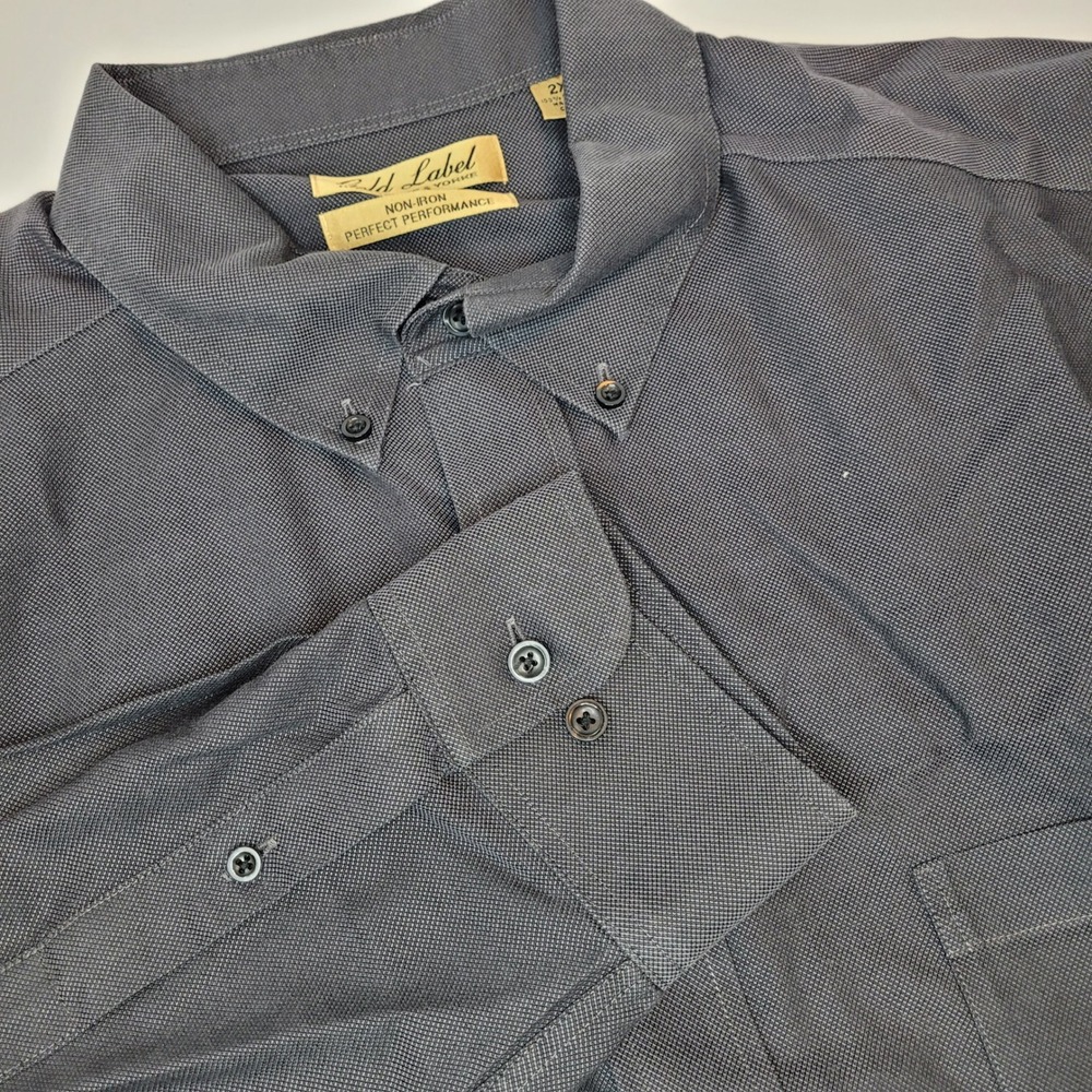 Roundtree & Yorke Gold Label Shirt Mens 2XB Grey Excellent Non-Iron Cotton L/S